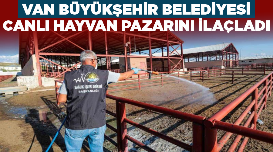 Van Büyükşehir Belediyesi canlı hayvan pazarını ilaçladı