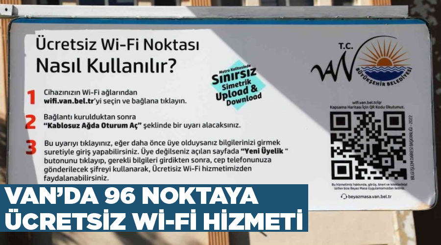 Van’da 96 noktaya ücretsiz wi-fi hizmeti