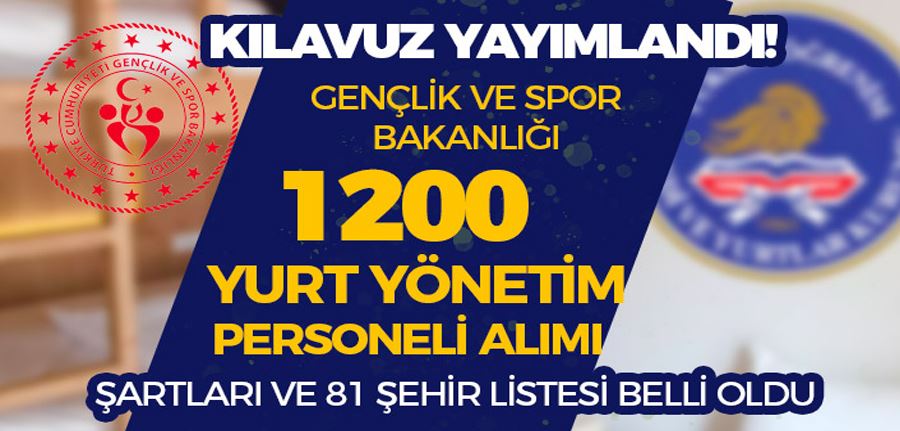  GSB 2022 Yılı 1200 Yurt Yönetim Personeli Alımı İlanı! Şartlar ve Başvurular