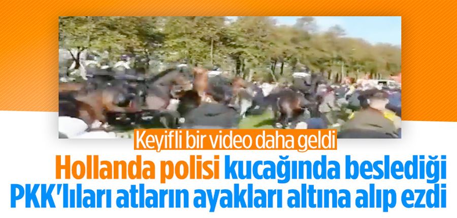  Hollanda polisi PKK yandaşlarını atla ezdi