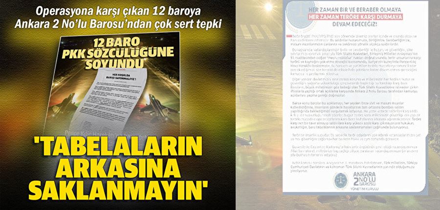 PKK sözcülüğü yapan 12 baroya Ankara 2 No