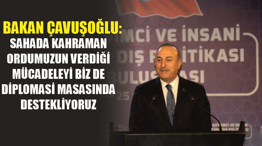 Bakan Çavuşoğlu: “Sahada kahraman ordumuzun verdiği mücadeleyi biz de diplomasi masasında destekliyoruz”