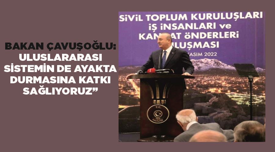 Bakan Çavuşoğlu: “Uluslararası sistemin de ayakta durmasına katkı sağlıyoruz”