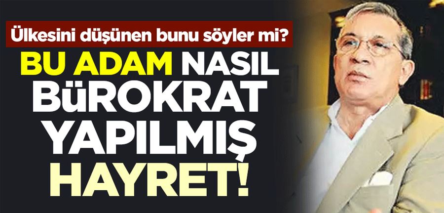 Ülkesini düşünen bunu söyler mi? Bu adam nasıl bürokrat yapılmış hayret!