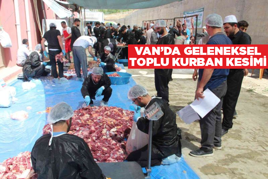 Van’da geleneksel toplu kurban kesimi