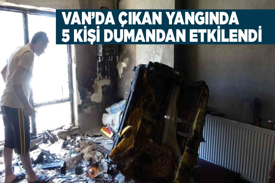 Van’da çıkan yangında 5 kişi dumandan etkilendi