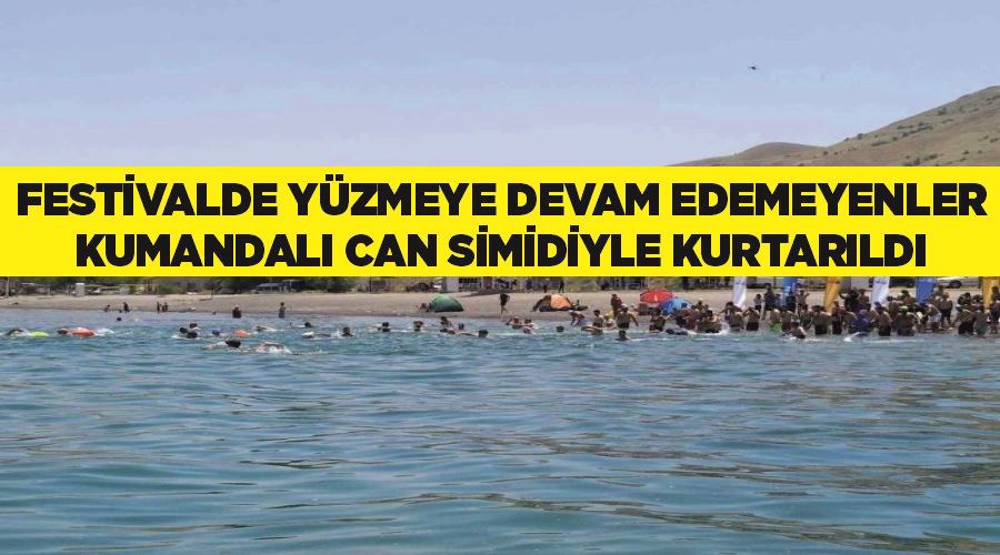 Festivalde yüzmeye devam edemeyenler kumandalı can simidiyle kurtarıldı