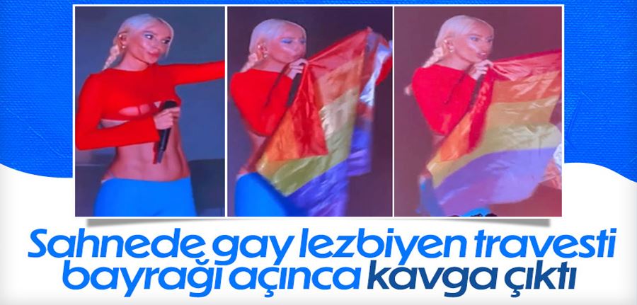 Gülşen, konserinde LGBT bayrağı açtı