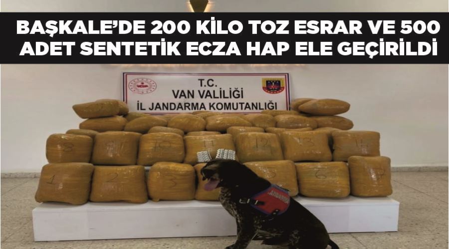 Başkale’de 200 kilo toz esrar ve 500 adet sentetik ecza hap ele geçirildi