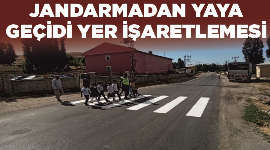 Jandarmadan yaya geçidi yer işaretlemesi