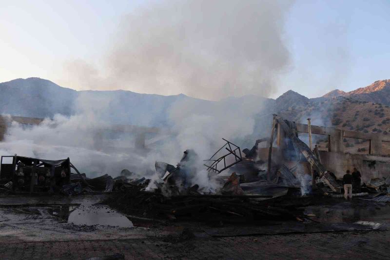 Oltu’da kereste fabrikası yandı, zarar 50 milyon TL
