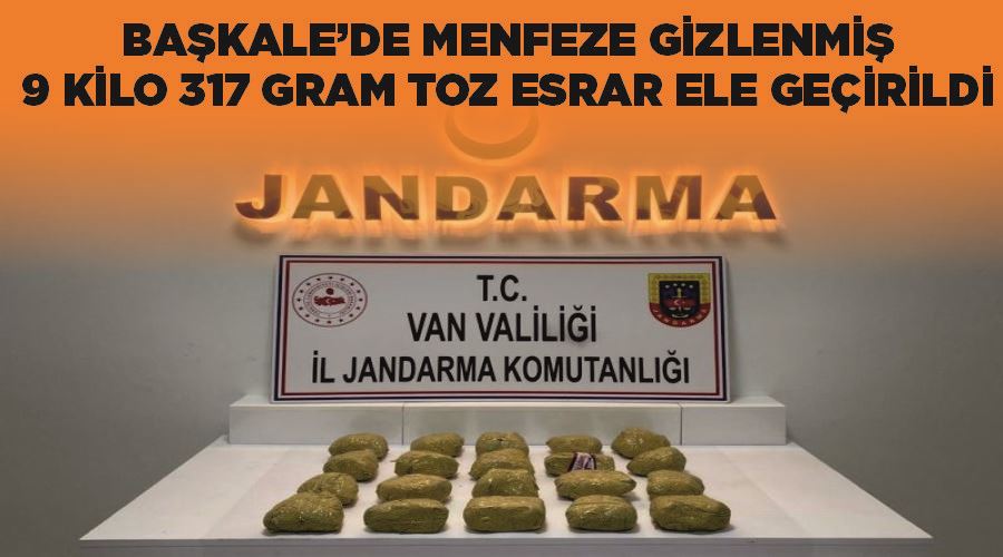 Başkale’de menfeze gizlenmiş 9 kilo 317 gram toz esrar ele geçirildi