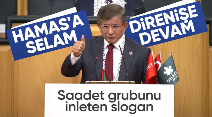 Saadet Partisi ve Gelecek Partisi ortak grup toplantısında Hamas sloganları