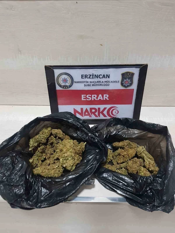 Erzincan’da 75.40 gram esrar ele geçirildi
