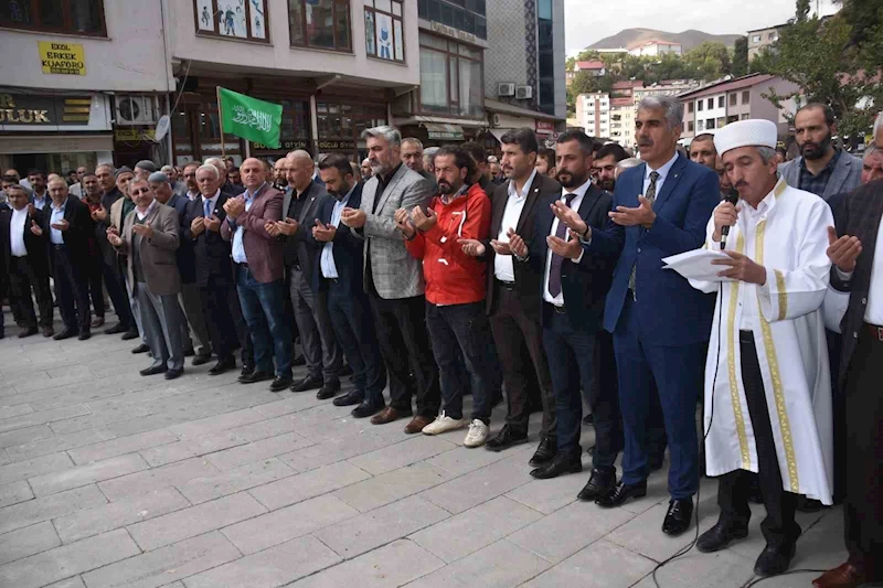 Bitlis’te Filistin’e destek, İsrail’e tepki
