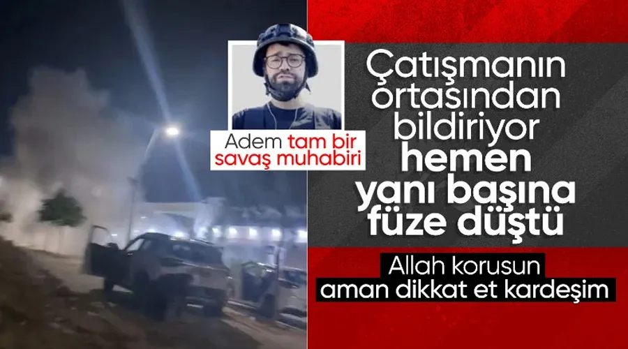 Gazze sınırında gazetecilerin bulunduğu yere füze düştü