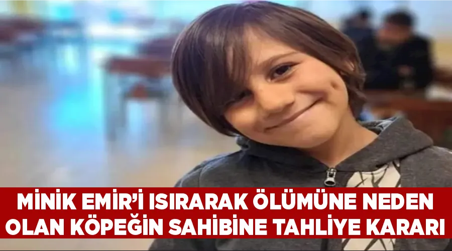 Minik Emir’i ısırarak ölümüne neden olan köpeğin sahibine tahliye kararı