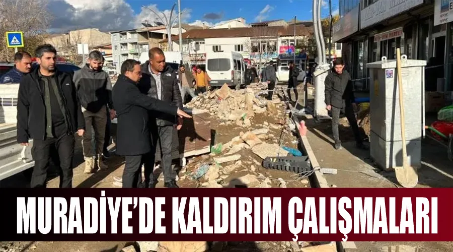 Muradiye’de kaldırım çalışmaları