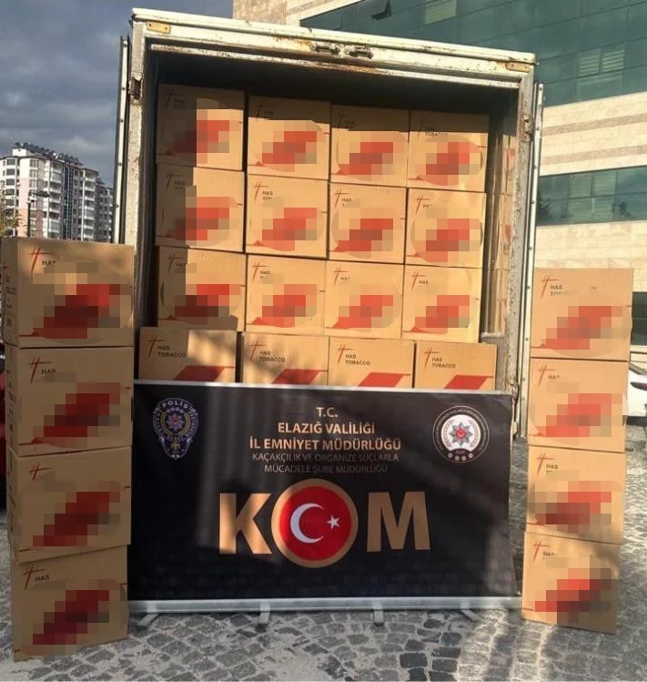 Elazığ’da 1 milyon 505 bin adet paketlenmiş makaron ele geçirildi
