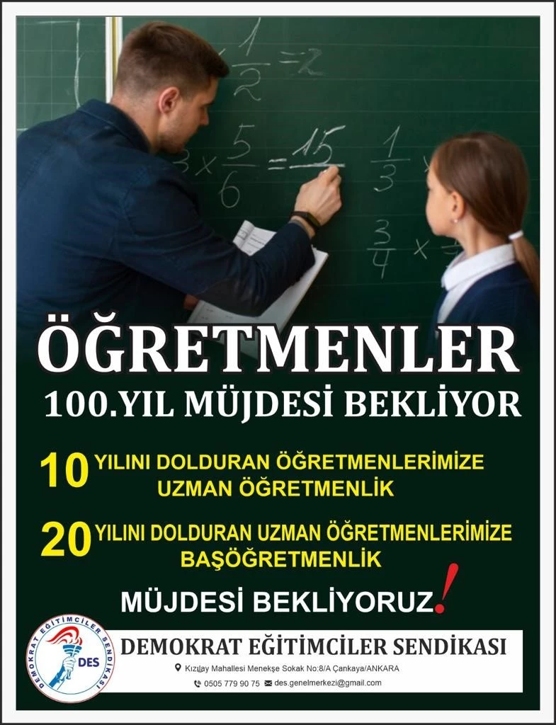 Öğretmenler 24 Kasım’da 100. yıl müjdesi bekliyor
