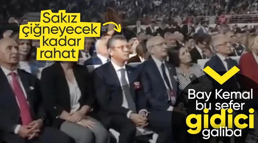 Genel başkan adayı Özgür Özel, CHP kurultayında sakız çiğnedi