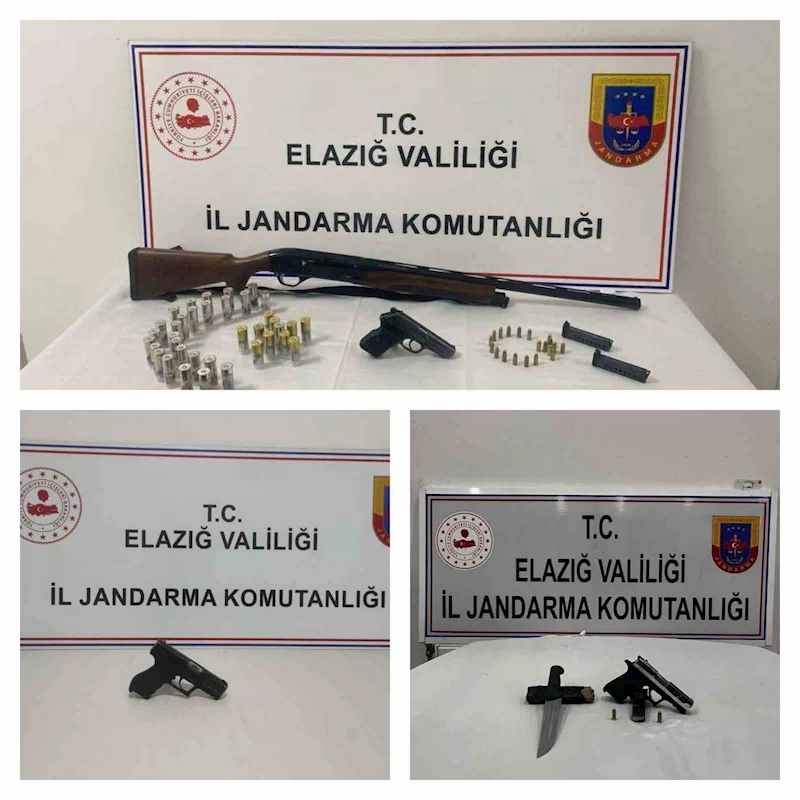 Elazığ’da ruhsatsız tüfek ve tabanca ele geçirildi
