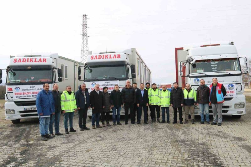 Sinop’tan afet bölgesine 8 konteyner gönderildi
