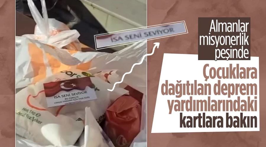 Almanların deprem bölgesine gönderdiği yardımlardaki kartlar dikkat çekti