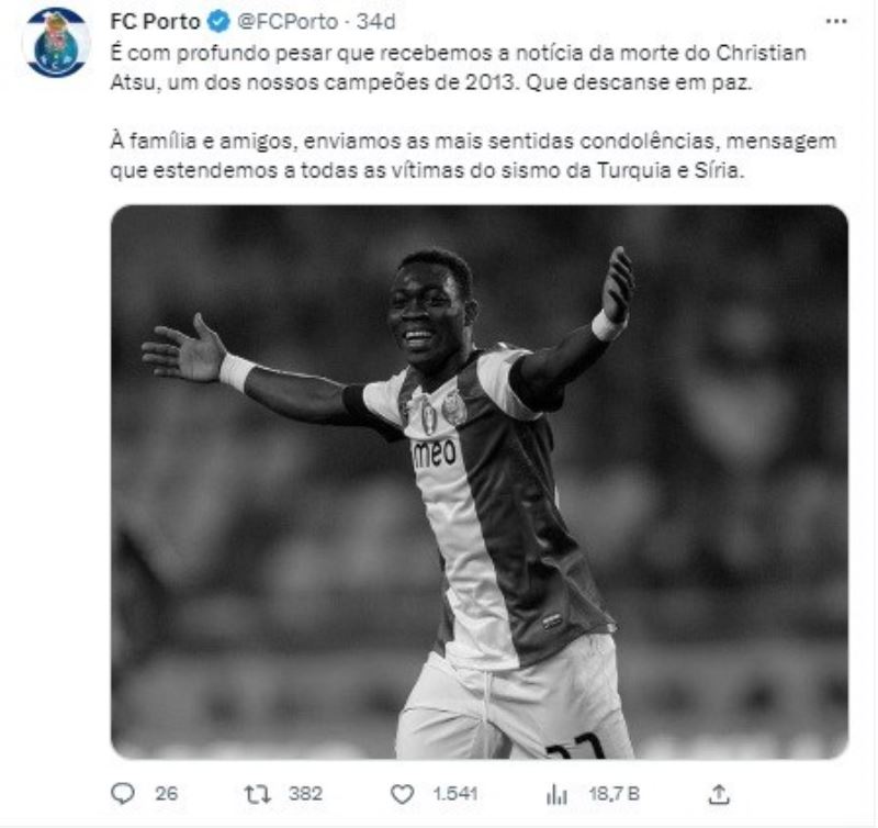 Christian Atsu için eski kulüplerinden taziye mesajı
