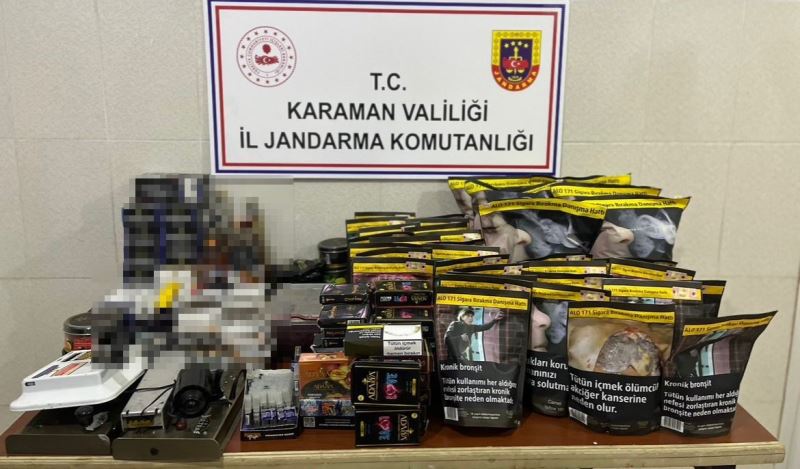 Karaman’da jandarmadan kaçak tütün ve alkol operasyonu
