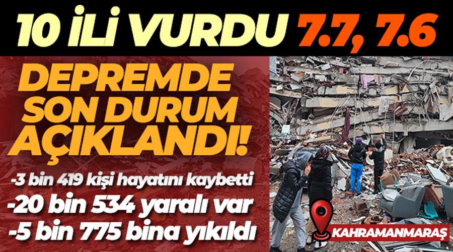 Depremde can kaybı sayısı 3 bin 419