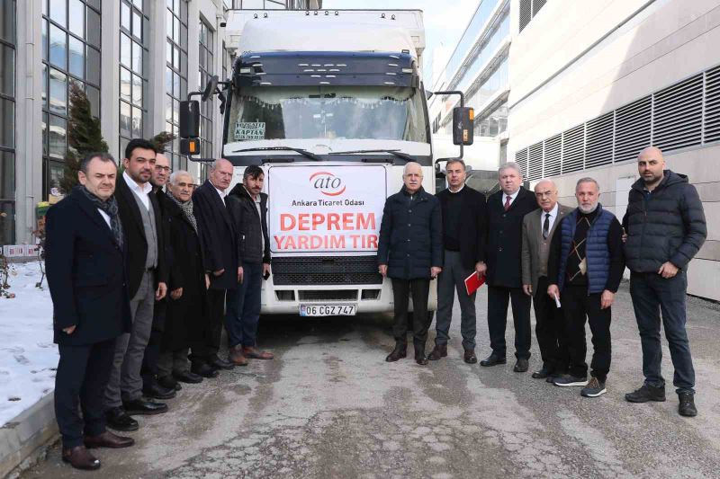 ATO’nun deprem için oluşturduğu yardım tırları yola çıktı
