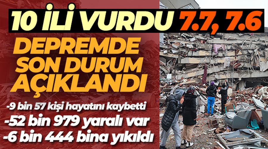 Depremde can kaybı sayısı 9 bin 57