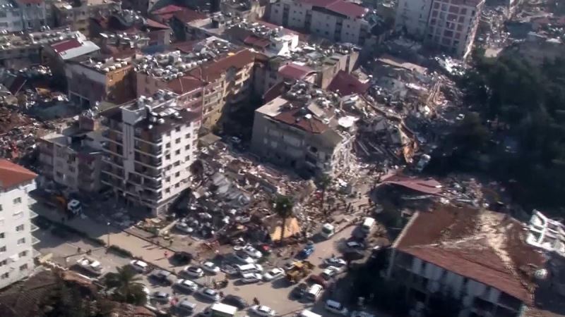 Hatay’daki son durum helikopterden görüntülendi
