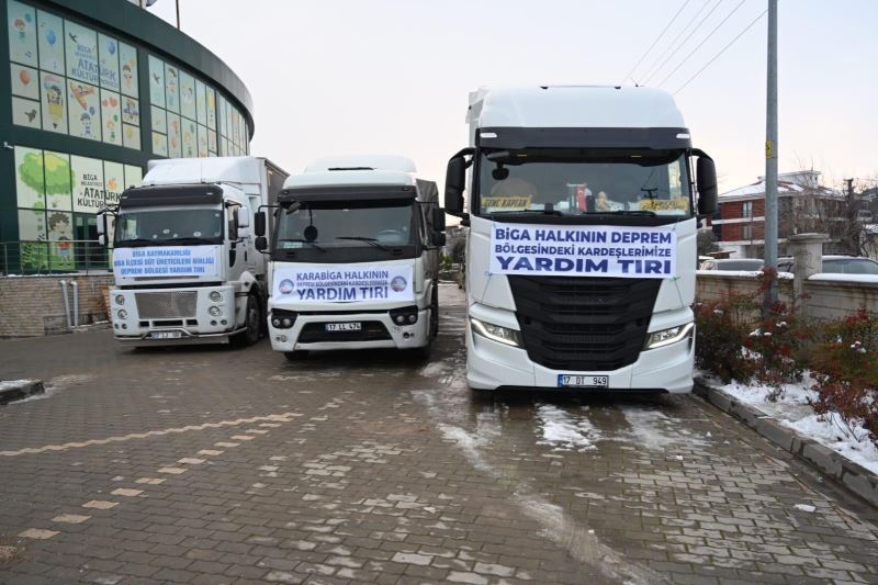 Yardım TIR’ları Biga’dan yola çıktı
