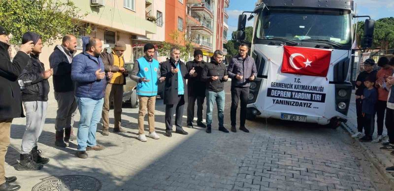 Germencik’te yardım tırları deprem bölgelerine gitmeye devam ediyor
