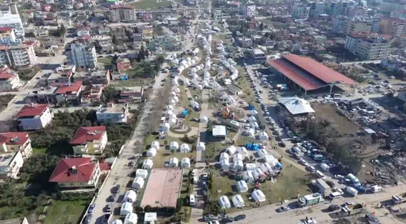 Gaziantep’te çadır kent havadan görüntülendi
