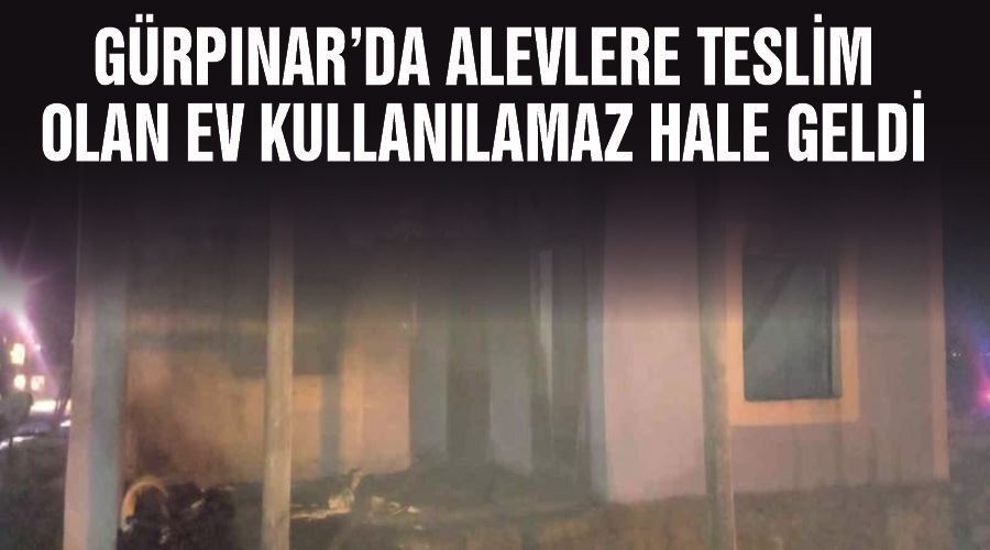 Gürpınar’da alevlere teslim olan ev kullanılamaz hale geldi