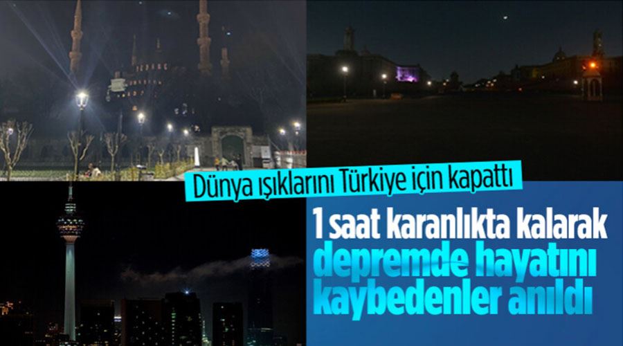 Dünya Saati etkinliğinde ışıklar, Türkiye için kapatıldı