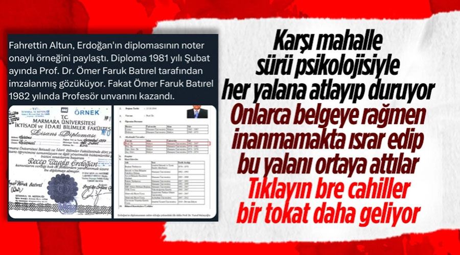 Muhalif tayfanın uydurduğu son Erdoğan yalanı da patladı