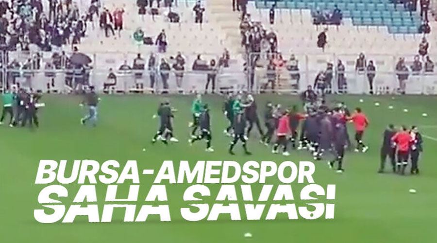 Bursaspor - Amedspor maçı öncesinde futbolcular kavga etti