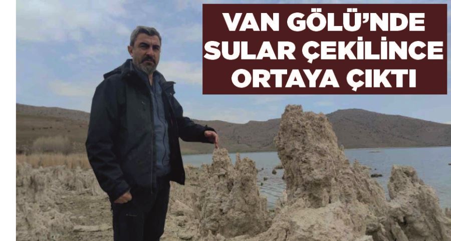 Van Gölü’nde sular çekilince ortaya çıktı