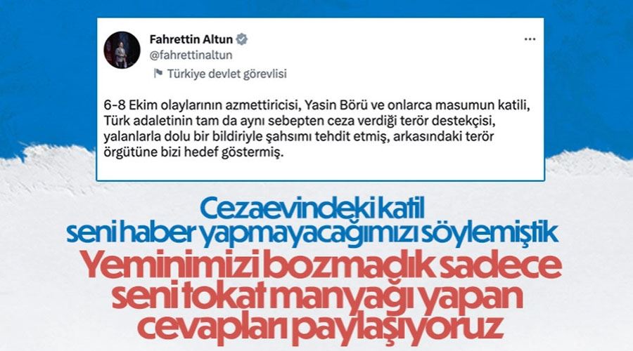 İletişim Başkanı Fahrettin Altun’dan, Selahattin Demirtaş’a tokat gibi cevap