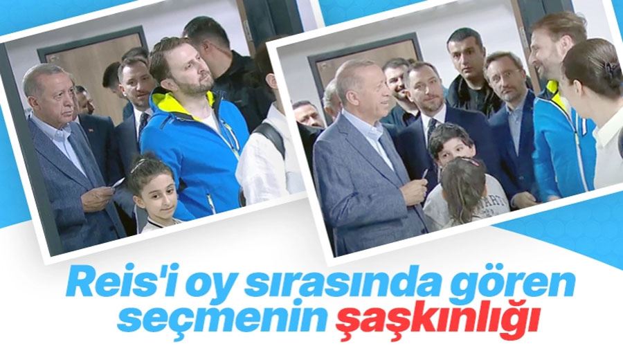 Cumhurbaşkanı Erdoğan’ı oy sırasında gören seçmenin şaşkınlığı