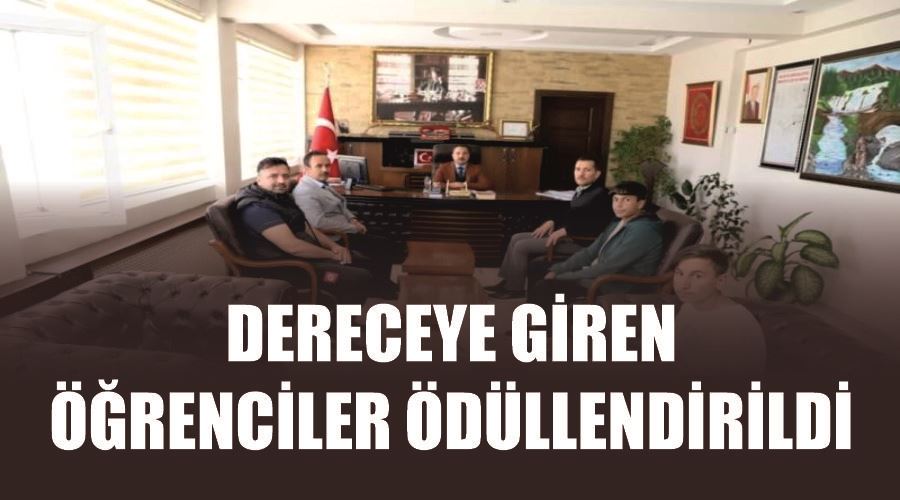 Dereceye giren öğrenciler ödüllendirildi