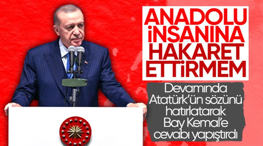 Cumhurbaşkanı Erdoğan: Kimse Anadolu insanına hakaret edemeyecek