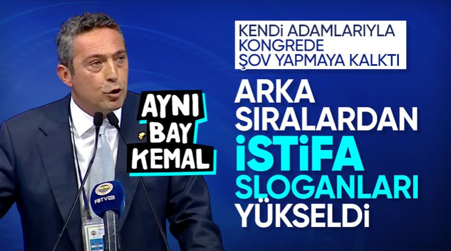 Protesto edilen Ali Koç konuşmasını yarıda kesmek zorunda kaldı