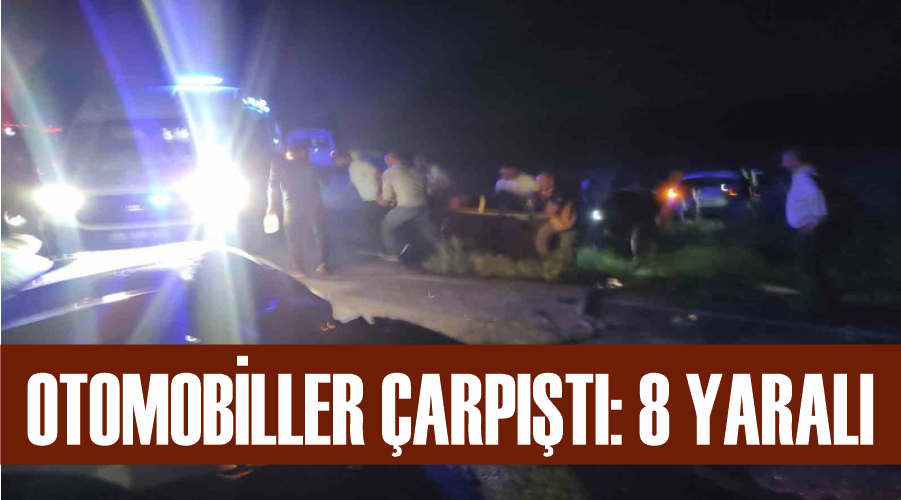 Otomobiller çarpıştı: 8 yaralı