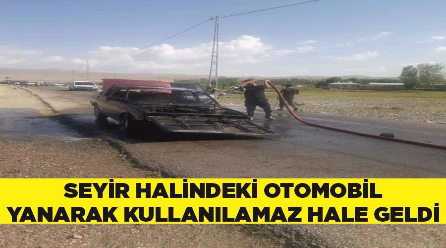 Seyir halindeki otomobil yanarak kullanılamaz hale geldi