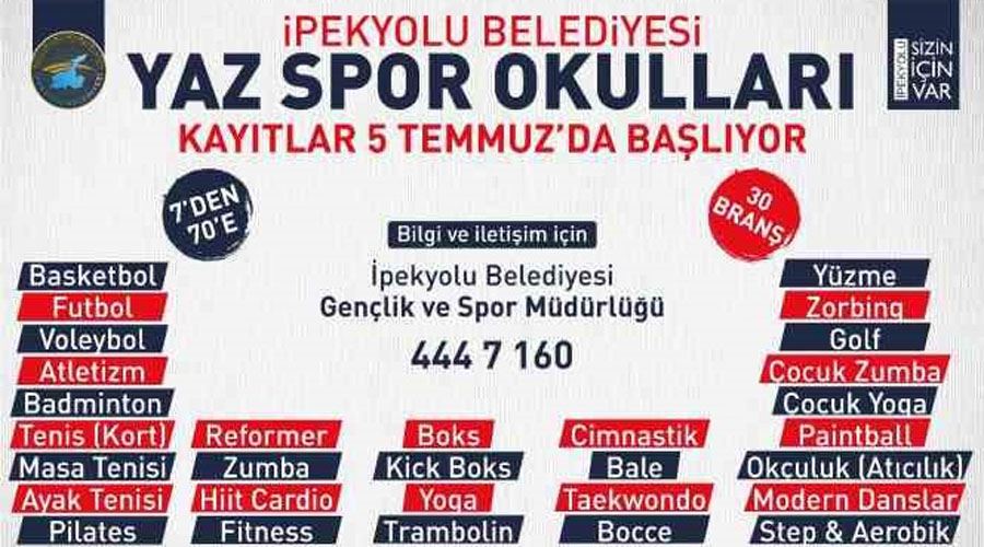 İpekyolu Belediyesinin yaz spor okulları başlıyor